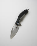 MATRIX - TITANIUM HANDLE HAND RUBBED SATIN STANDARD BLUE TI PIVOT COLLAR CARBON FIBER SCALES (165C-4CFTI)