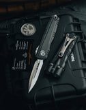 Microtech® / Surefire® Luminary D/E - Stiletto Pro II Collaboration Zero Blade Tolerance Stonewash Standard